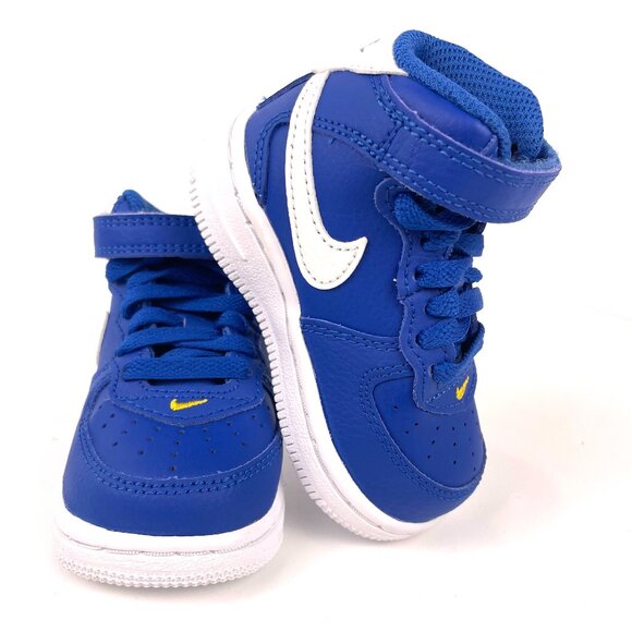Nike Air Force 1 Mid SE 40th Annivesari Blue Jay-white Taille Kids Size 4C - Picture 1 of 10